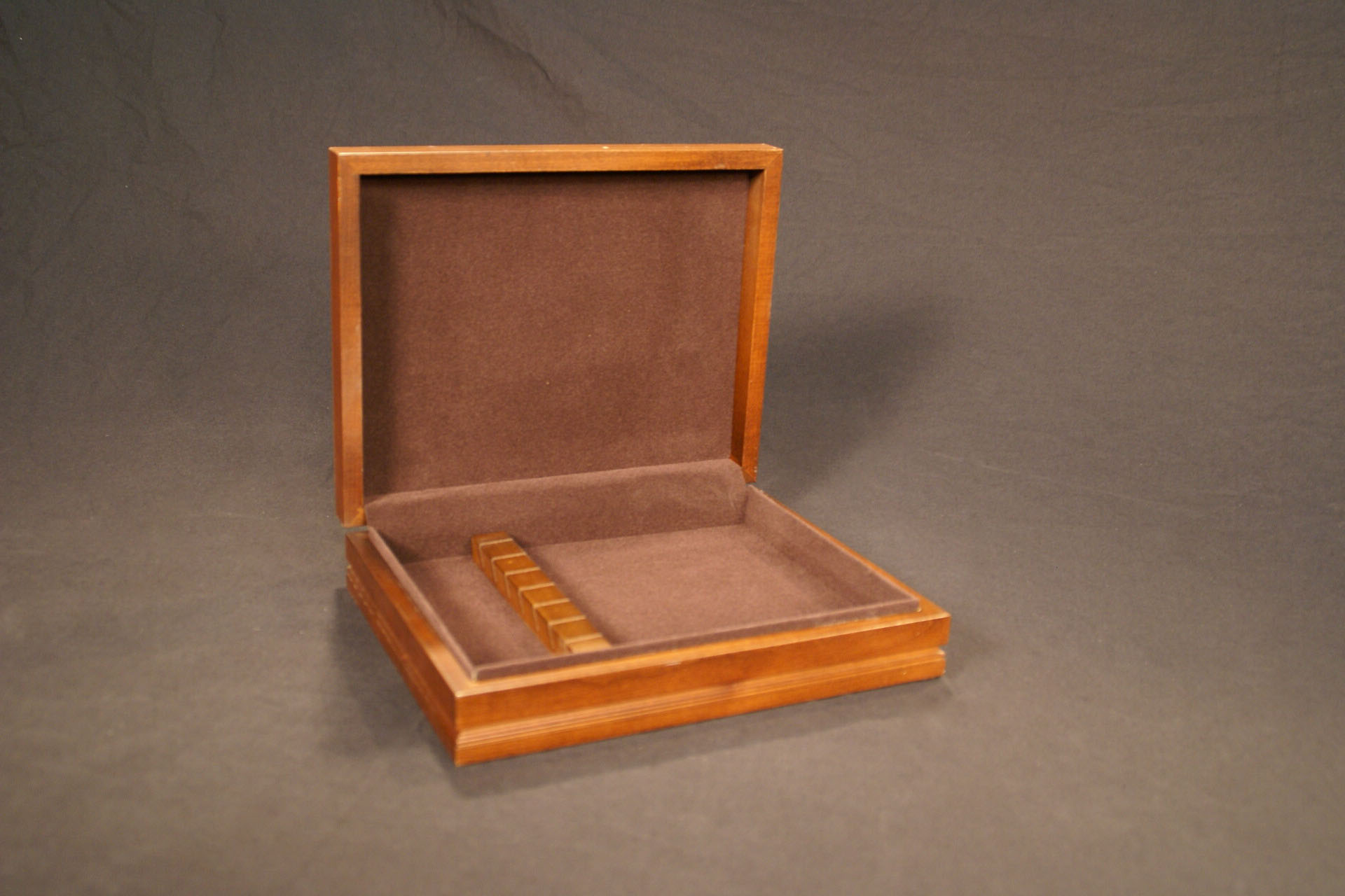 Custom Wood Box with Hinged Top and Inserts
