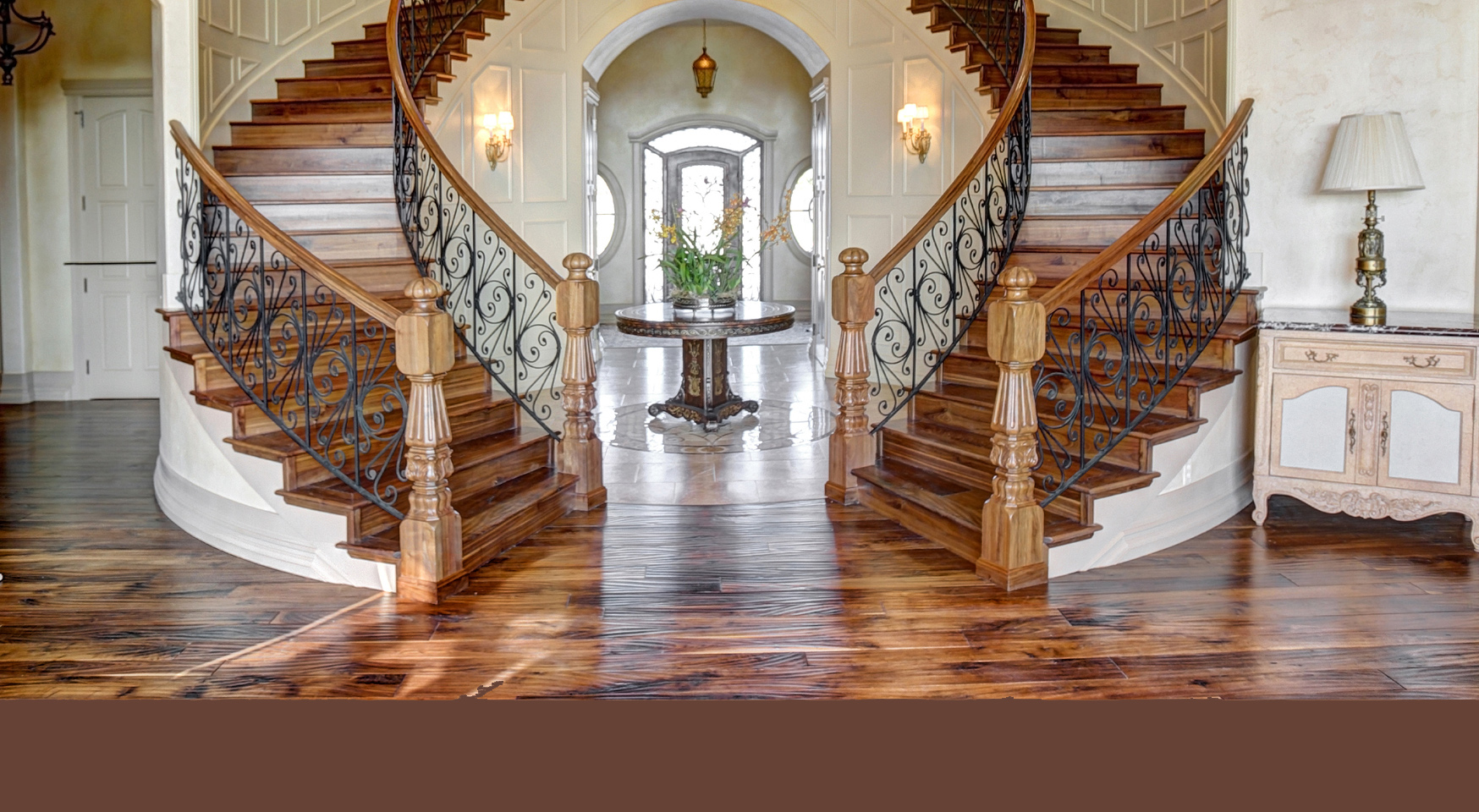 Wooden Newels with Winding Staircase