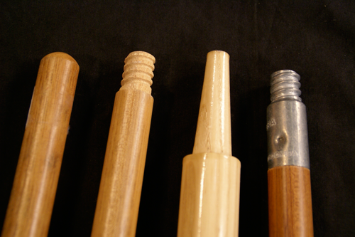 Four Mope and Broom Handles with Custom Ends